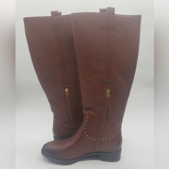 645- Sam Edelman Prina2 Red Wood Leather Women's Boots Size 6.5 Wide Calf NWT - Picture 5 of 12
